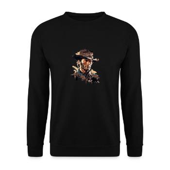 cowboy - Unisex Sweatshirt - black - Front - Alina (178cm) & Michal (187cm)