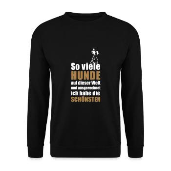 die schönsten Hunde - Unisex Pullover - Schwarz - Vorne - Alina (178cm) & Michal (187cm)
