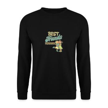 Amitié Amis Meilleurs Amis Shirt Classic - Sweat-shirt Unisexe - noir - Devant - Alina (178cm) & Michal (187cm)