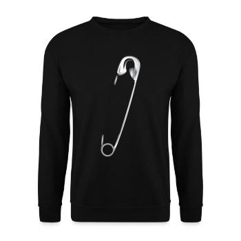 safety pin - Unisex Sweatshirt - black - Front - Alina (178cm) & Michal (187cm)