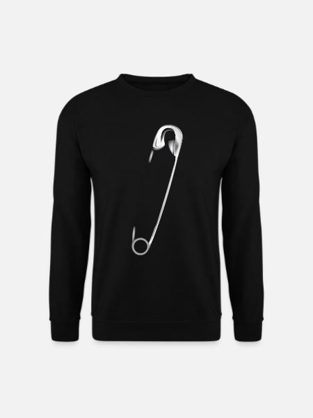 Sicherheitsnadel - Unisex Pullover - Schwarz