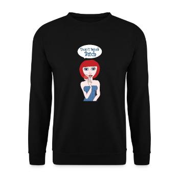 Jule K. Dont´t Work - Unisex Pullover - Schwarz - Vorne - Alina (178cm) & Michal (187cm)