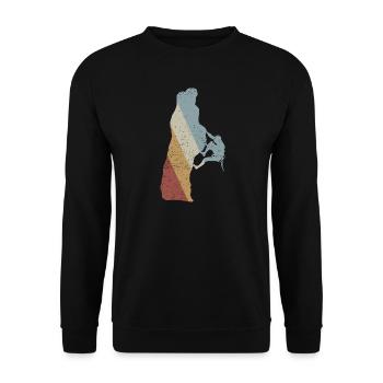 Klettern Retro Style Vintage - Unisex Pullover - Schwarz - Vorne - Alina (178cm) & Michal (187cm)