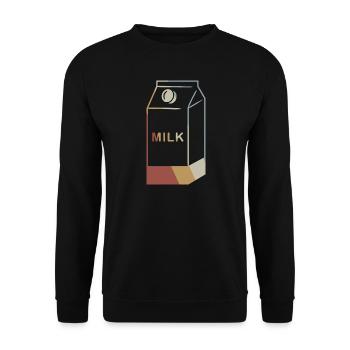 Milchkarton Retro Style Vintage - Unisex Pullover - Schwarz - Vorne - Alina (178cm) & Michal (187cm)