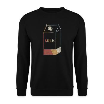 Milchkarton Retro Style Vintage - Unisex Pullover - Schwarz - Vorne - Alina (178cm) & Michal (187cm)