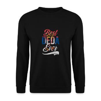 Best Deda Ever Awesome Serbian Grandpa A Srbija - Unisex Pullover - Schwarz - Vorne - Alina (178cm) & Michal (187cm)