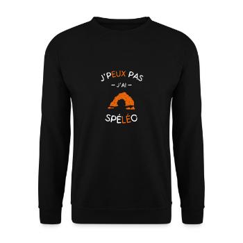 J'peux pas j'ai Spéléo - Sweat-shirt Unisexe - noir - Devant - Alina (178cm) & Michal (187cm)
