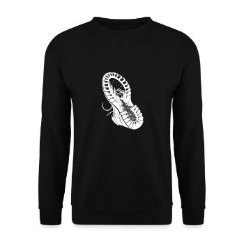 Hiking Shoe with Nature Mountain Landscape Profile - Unisex Sweatshirt - black - Front - Alina (178cm) & Michal (187cm)