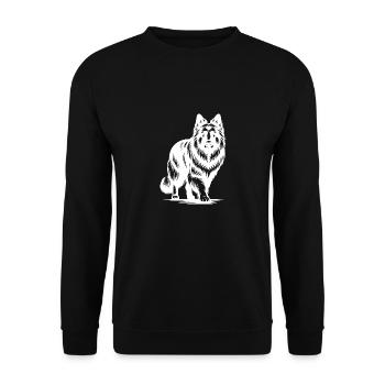 Schäferhunde Porträt Tattoo Style - Unisex Pullover - Schwarz - Vorne - Alina (178cm) & Michal (187cm)