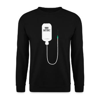 Musik ist meine Medizin - Unisex Pullover - Schwarz - Vorne - Alina (178cm) & Michal (187cm)