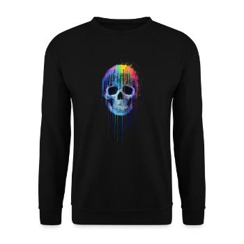 Rainbow Skull - Unisex Sweatshirt - black - Front - Alina (178cm) & Michal (187cm)