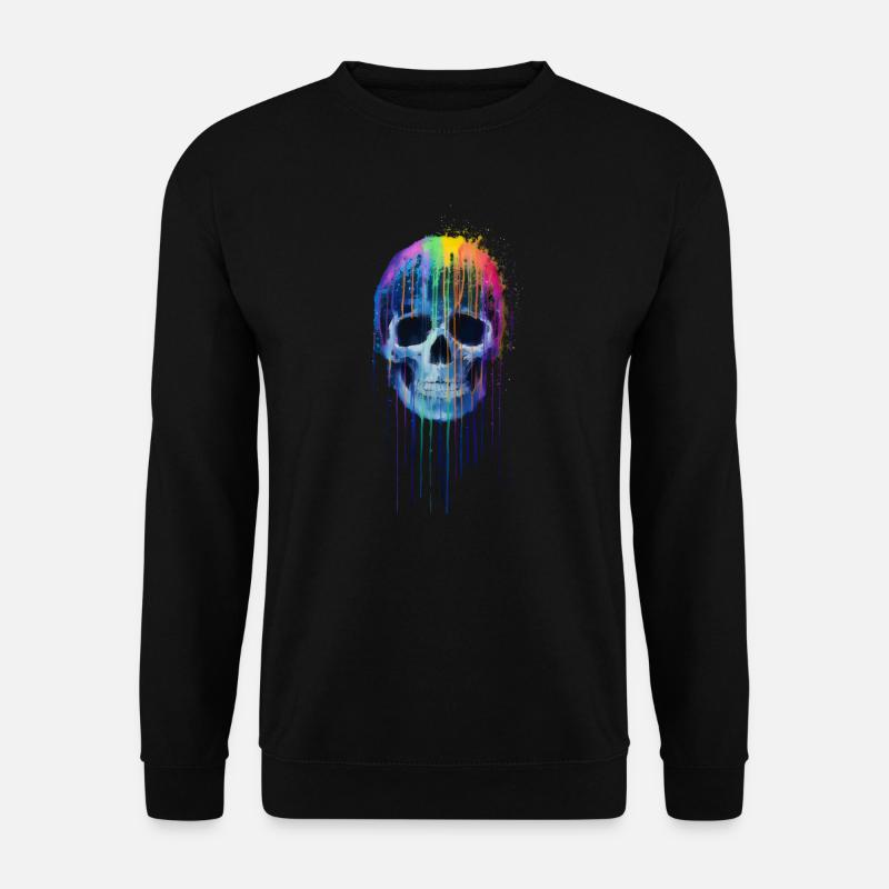 Rainbow Skull - Unisex Sweatshirt - black