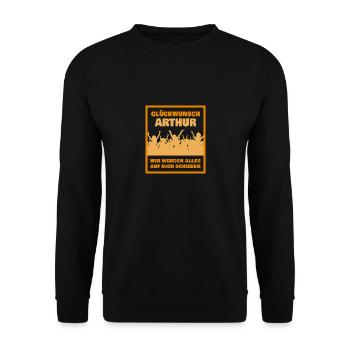 Kollege Arthur - Unisex Pullover - Schwarz - Vorne - Alina (178cm) & Michal (187cm)