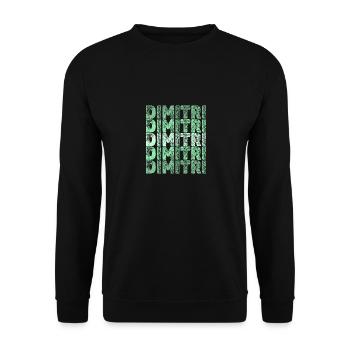 Geschenk für Dimitri - Unisex Pullover - Schwarz - Vorne - Alina (178cm) & Michal (187cm)
