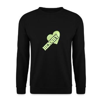 Liebe für Hennry Gold Love - Unisex Pullover - Schwarz - Vorne - Alina (178cm) & Michal (187cm)