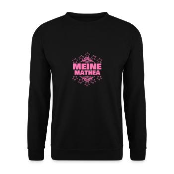 Geschenk für Mathea - Unisex Pullover - Schwarz - Vorne - Alina (178cm) & Michal (187cm)