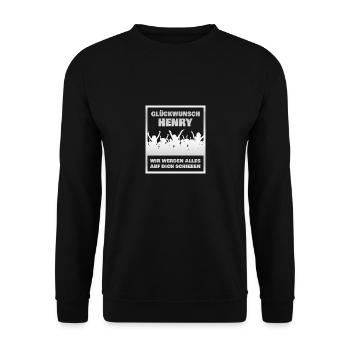 Henry as a colleague - Unisex Sweatshirt - black - Front - Alina (178cm) & Michal (187cm)