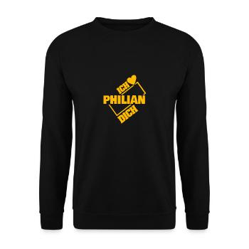 Philian als Couple - Unisex Pullover - Schwarz - Vorne - Alina (178cm) & Michal (187cm)
