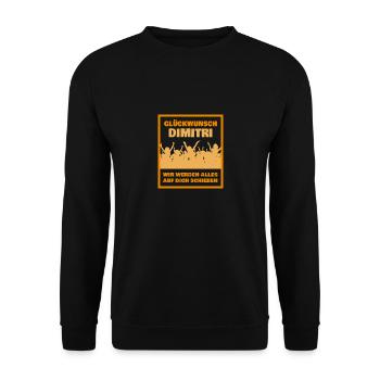 Cadeau pour Dimitri - Sweat-shirt Unisexe - noir - Devant - Alina (178cm) & Michal (187cm)