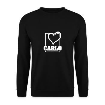 Carlo as a woman - Unisex Sweatshirt - black - Front - Alina (178cm) & Michal (187cm)