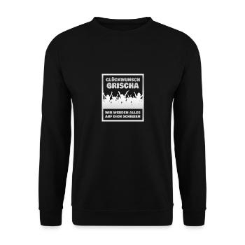 Colleague Grischa - Unisex Sweatshirt - black - Front - Alina (178cm) & Michal (187cm)