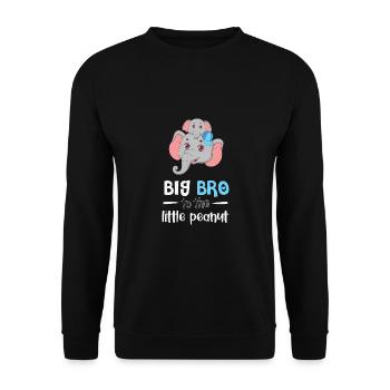 Cute elephants big brother with saying - Unisex Sweatshirt - black - Front - Alina (178cm) & Michal (187cm)
