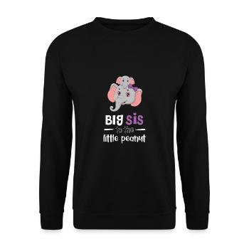 Cute elephant big sister with saying - Unisex Sweatshirt - black - Front - Alina (178cm) & Michal (187cm)