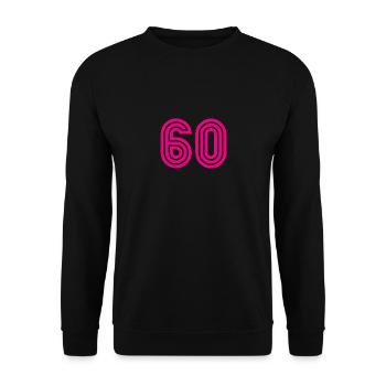 60. 60 ANS. 60e ANNIVERSAIRE. ANNIVERSAIRE 60 ANS. - Sweat-shirt Unisexe - noir - Devant - Alina (178cm) & Michal (187cm)