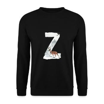 Z – caractère décoratif – hiver - Sweat-shirt Unisexe - noir - Devant - Alina (178cm) & Michal (187cm)