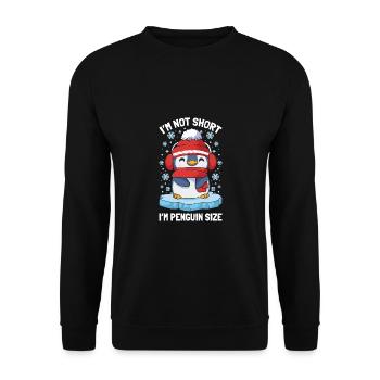 Penguins I'm Not Short I'm Penguin Size - Unisex Sweatshirt - black - Front - Alina (178cm) & Michal (187cm)