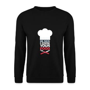 Soyez gentil, je cuisine votre cuisine de chef cuisinier - Sweat-shirt Unisexe - noir - Devant - Alina (178cm) & Michal (187cm)