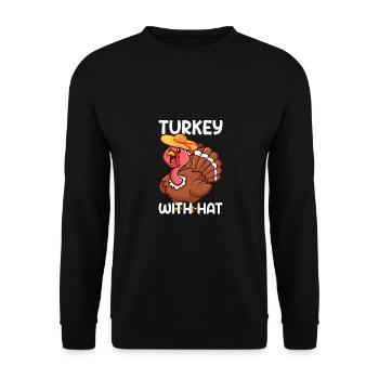 Turkey Turkey Turkey Thanksgiving Gift Idea - Unisex Sweatshirt - black - Front - Alina (178cm) & Michal (187cm)