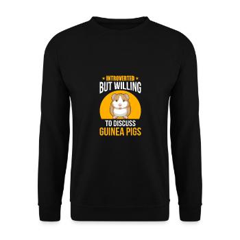 Introverted But Willing To Discuss Guinea Pigs Ani - Unisex Pullover - Schwarz - Vorne - Alina (178cm) & Michal (187cm)
