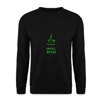 Kaffee Liebhaber Kaffee Süchtig - Unisex Pullover - Schwarz - Vorne - Alina (178cm) & Michal (187cm)