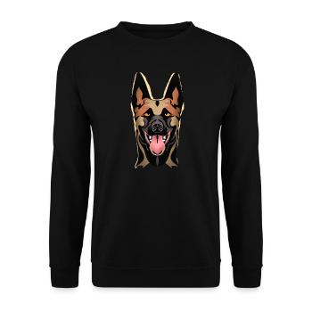 Malinois from the front - Unisex Sweatshirt - black - Front - Alina (178cm) & Michal (187cm)