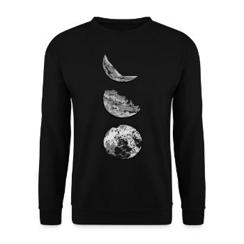 Mondphasen - Unisex Pullover - Schwarz - Vorne - Alina (178cm) & Michal (187cm)