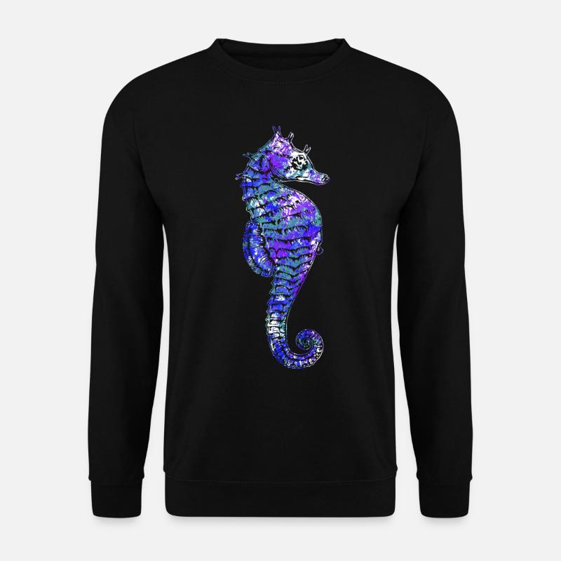 Seepferchen Meerestier Seepferd Meer Geschenk - Unisex Pullover - Schwarz