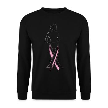 Boucle du cancer du sein - Sweat-shirt Unisexe - noir - Devant - Alina (178cm) & Michal (187cm)