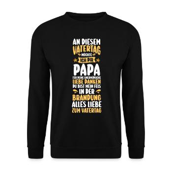 Papa Fête des pères Papa - Sweat-shirt Unisexe - noir - Devant - Alina (178cm) & Michal (187cm)