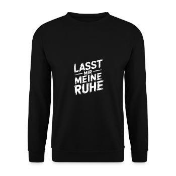 Lasst mir meine Ruhe - einfach in Ruhe lassen - Unisex Pullover - Schwarz - Vorne - Alina (178cm) & Michal (187cm)