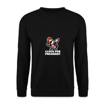 Cluck For President USA Election - Unisex Sweatshirt - black - Front - Alina (178cm) & Michal (187cm)