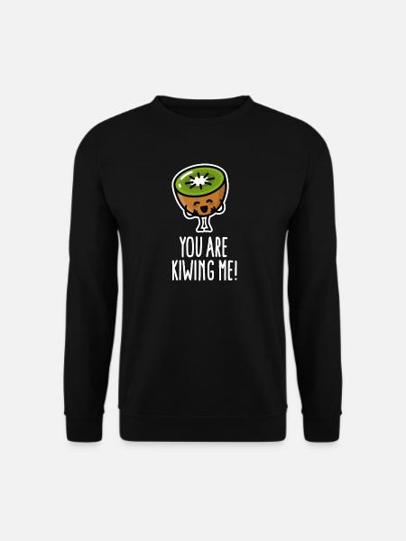 Tu me kiwis mignonne bande dessinée Kawaii kiwi drôle - Sweat-shirt Unisexe - noir