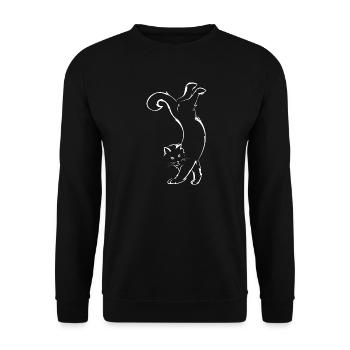 Funny Cat Handstand Sports Fitness Yoga Icon - Unisex Sweatshirt - black - Front - Alina (178cm) & Michal (187cm)