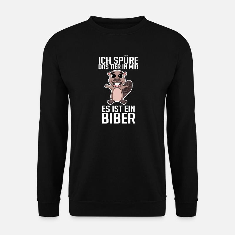 Biber Nagetier Zoo Geschenk - Unisex Pullover - Schwarz