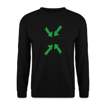 vert en point de mire - Sweat-shirt Unisexe - noir - Devant - Alina (178cm) & Michal (187cm)