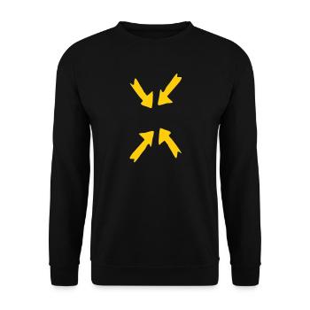 fokus gelb - Unisex Pullover - Schwarz - Vorne - Alina (178cm) & Michal (187cm)