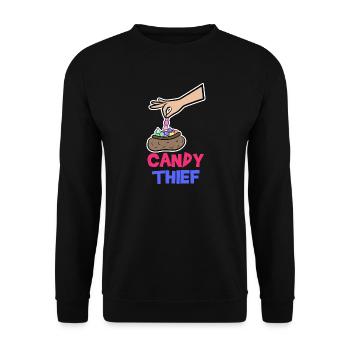 Bonbons Déclaration de dent sucrée Bonbons Snacking - Sweat-shirt Unisexe - noir - Devant - Alina (178cm) & Michal (187cm)