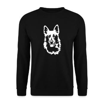 Swiss Shepherd Head "Black Edition" - Unisex Sweatshirt - black - Front - Alina (178cm) & Michal (187cm)