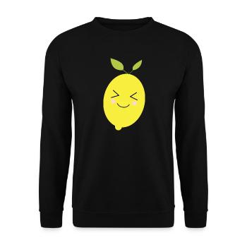 Citron, Citron vert, Citron vert, Fruits, Fruits, Végétalien - Sweat-shirt Unisexe - noir - Devant - Alina (178cm) & Michal (187cm)