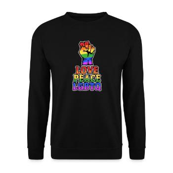 Déclaration d’amour LGBT Human Rights Pride Bisexuel - Sweat-shirt Unisexe - noir - Devant - Alina (178cm) & Michal (187cm)